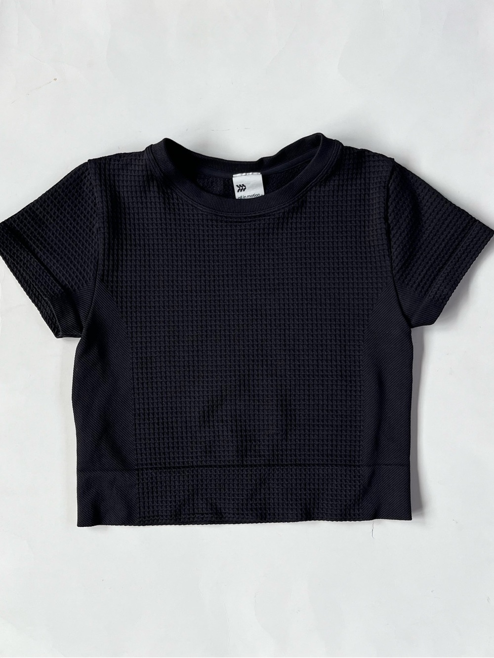 All In Motion Fitted Waffle Knit Cropped Short Sleeve, Size Small